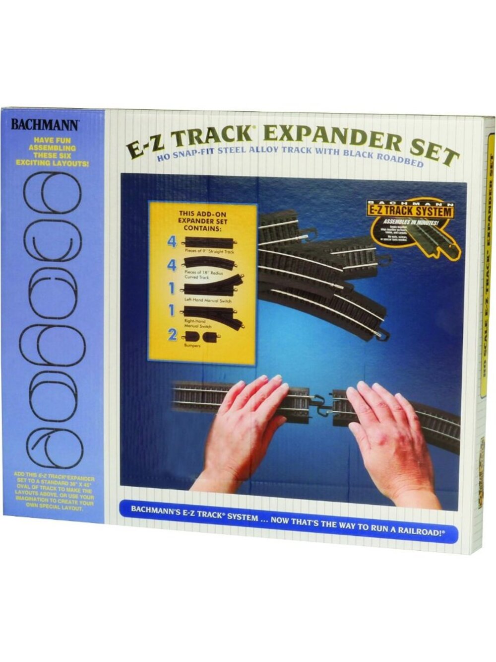 HO Scale E-Z Track Layout Expander Set - Steel Alloy Rail for Model Trains
